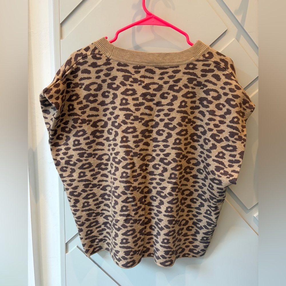 Maeve Anthropologie Noah the muscle sweater cheetah print XL - Picture 5 of 6
